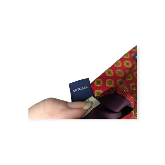 Land's End Men's Red & Gold Silk Tie - Picture 5 of 6